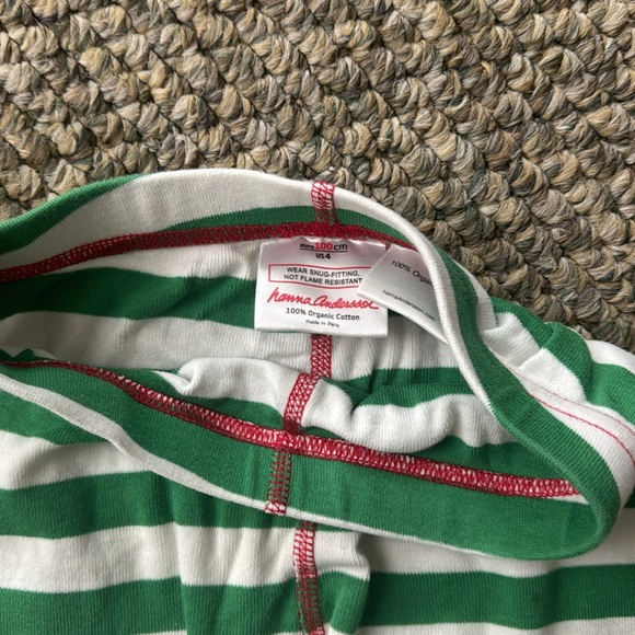Hanna Andersson Christmas striped 2 pc pajamas 4T - Picture 7 of 8